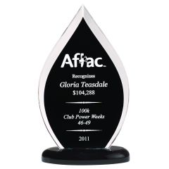 Black Raindrop Acrylic Trophy