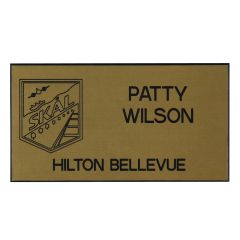 Custom Four Line Etched Name Tag