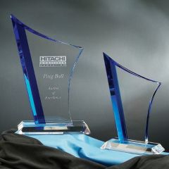 Vela Cobalt Accented Crystal Award