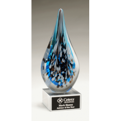 Blue Confetti Art Glass Award