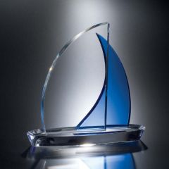 Sapphire Sailboat Crystal Award