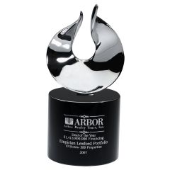 Silver Blaze Award with Black Crystal Base