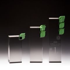 Flora Leaf Crystal Block Award