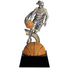Xtreme Dribble Female Basketball Pedestal Trophy
