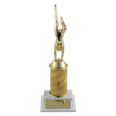 Elegant Floor Routine Gymnastics Trophy with Gold Typhoon Column
