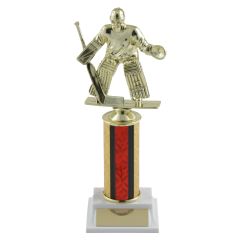 Goalie Hockey Trophy with Customizable Column