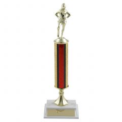 Tall Column Drill and Dance Trophies - white sim marble base