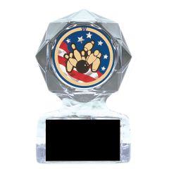 Patriotic Bowling Strike Acrylic Star Trophies