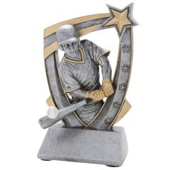 3-D Action Star Resin Baseball Trophy