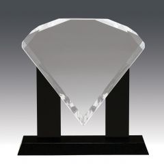 Diamond Shaped Acrylic Award with Holder