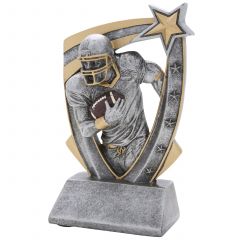 3-D Action Star Resin Football Trophy