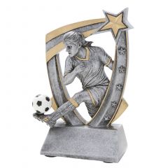 3-D Action Star Resin Girls Soccer Trophy