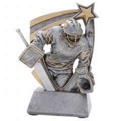 3-D Action Star Resin Hockey Goalie Trophy