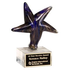 Blue Starfish Art Glass Award