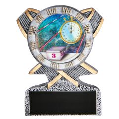 Silver Ribbon Resin Swim Trophies