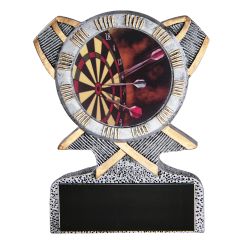 Silver Ribbon and Bullseye Throwing Darts Trophy
