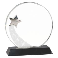 Sweeping Silver Star Crystal Award