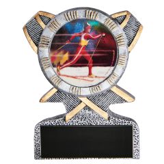 Silver Ribbon Resin Cross Country Skiing Awards