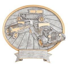 Oval Pewter-Tone Resin Hot Rod Award