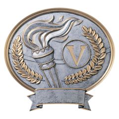 Oval Pewter-Tone Resin Victory Award