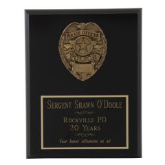 Police Department Appreciation Plaque