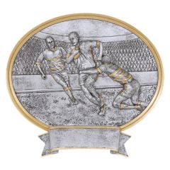 Men's Oval Pewter-Tone Resin Rugby Award