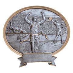 Men's Oval Pewter-Tone Resin Track Awards
