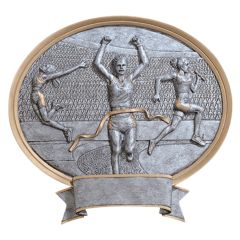 Ladies Oval Pewter-Tone Resin Track Awards