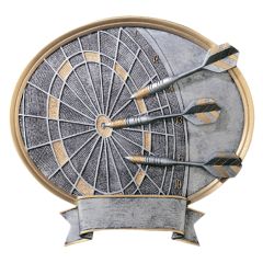 Large Oval Pewter-Tone Resin Darts Award