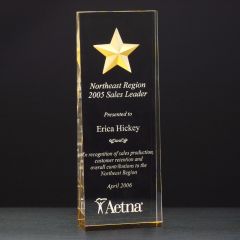 Star Accented Acrylic Wedge Plaque