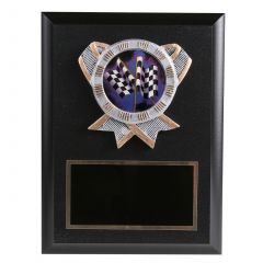 Colorful Resin Disk Racing Flags Plaque