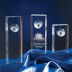 Standing Solid Crystal Golf Cavity Award
