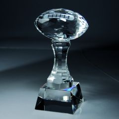Crystal Football and Pedestal Fantasy Sports Trophy