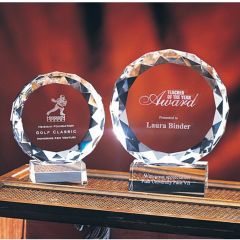 Carved Circular Crystal Awards