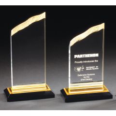 Carved Peak Amber Acrylic Award
