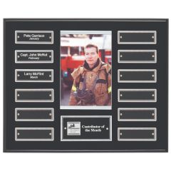 Modern Black Perpetual Plaque with Photo and silver etching
