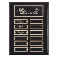 Black and Gold Perpetual Wall Plaque - 12 plates