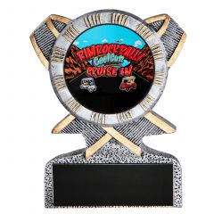 Silver Ribbon Custom Logo Trophy - Blue Lake