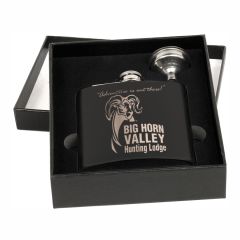 Matte Black Colored Flask in Gift Box