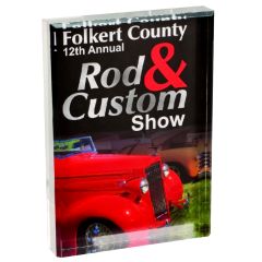 Rectangular Acrylic Award with Color Image - car show
