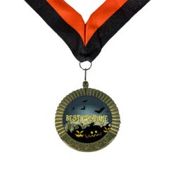 Halloween Best Costume Medal with Black and Orange Neck Drape