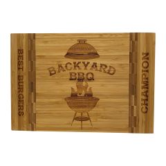 Bamboo Cutting Board with Butcher Block Inlay