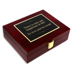 Engraved Rosewood Finish Gift Box
