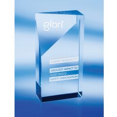 Breathless Tower Crystal Award - with frosted white engraving