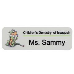 White Name Badges - 1"x3" rectangle