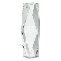 President's Award Engraved Crystal Trophy