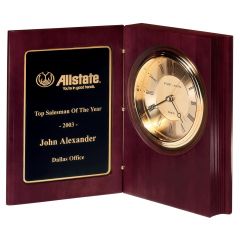 Personalized Rosewood Book Clock