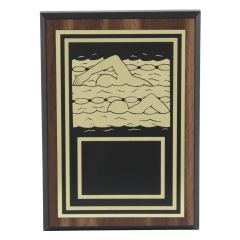 Engraved Swimming Action Award Plaque