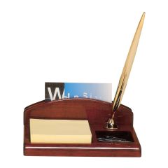 Rosewood Notepad And Desk Organizer