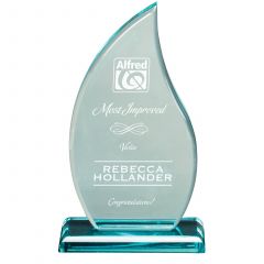 Engraved Jade Acrylic Flame Award Trophies